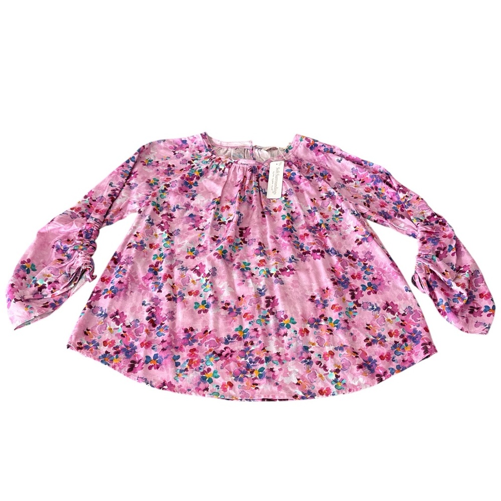 Soft Surroundings Floral Blouse, NWT, Size-M, Soft Surroundings Blouse